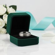 8mm Beveled Edge Tungsten Carbide Men's Wedding Band - Evani Naomi Jewelry
