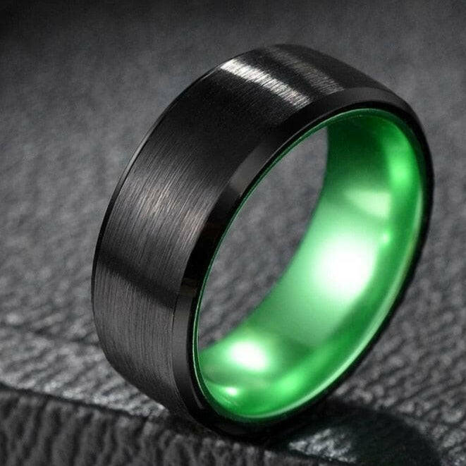 8mm Beveled Tungsten Men's Ring Band-Evani Naomi Jewelry