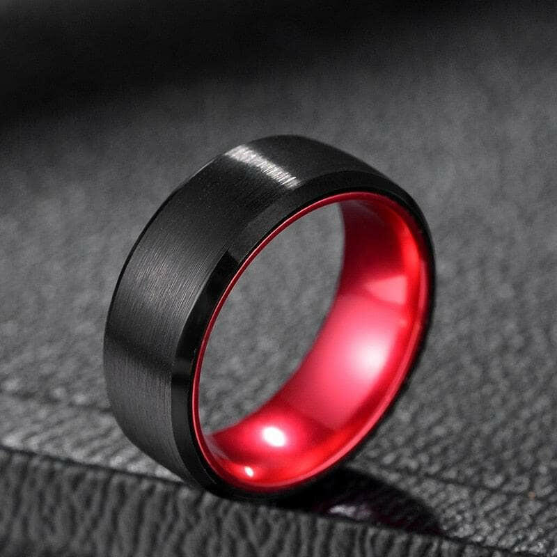 8mm Beveled Tungsten Men's Ring Band-Evani Jewelry