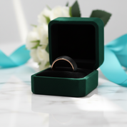 8mm Black & Rose Gold Tungsten Men's Wedding Band - Evani Naomi Jewelry