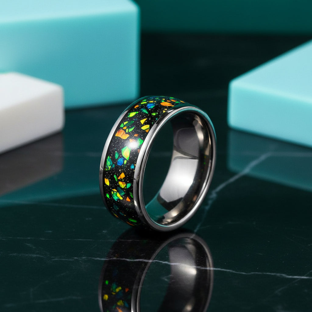 8mm Black Tungsten Men's Wedding Band-Evani Jewelry