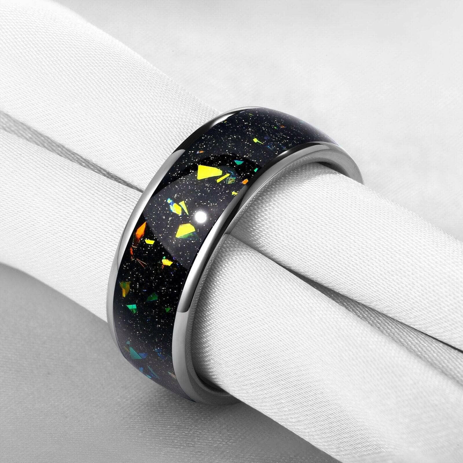 8mm Black Tungsten Men's Wedding Band-Evani Naomi Jewelry