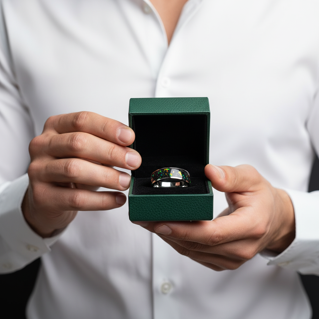8mm Black Tungsten Men's Wedding Band - Evani Naomi Jewelry