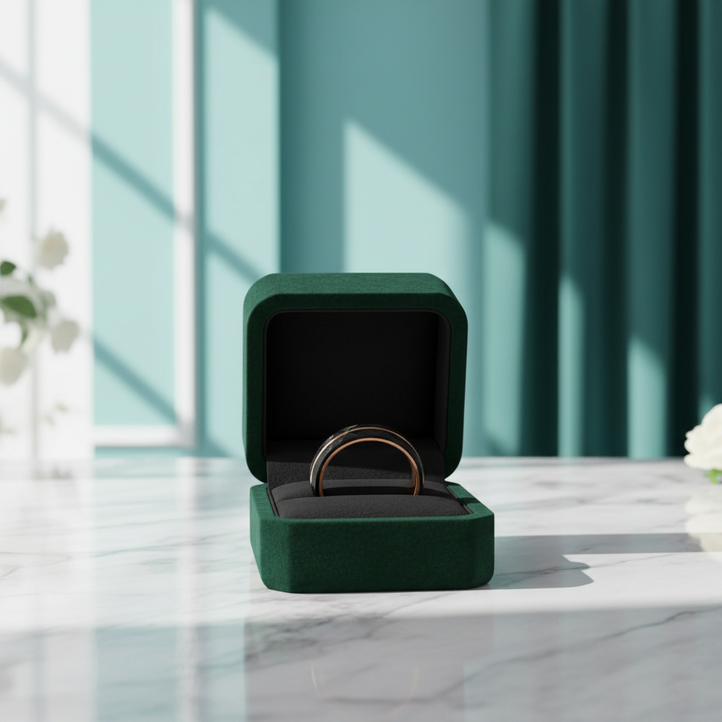 8mm Black Tungsten Wedding Band with Thin Line - Evani Naomi Jewelry