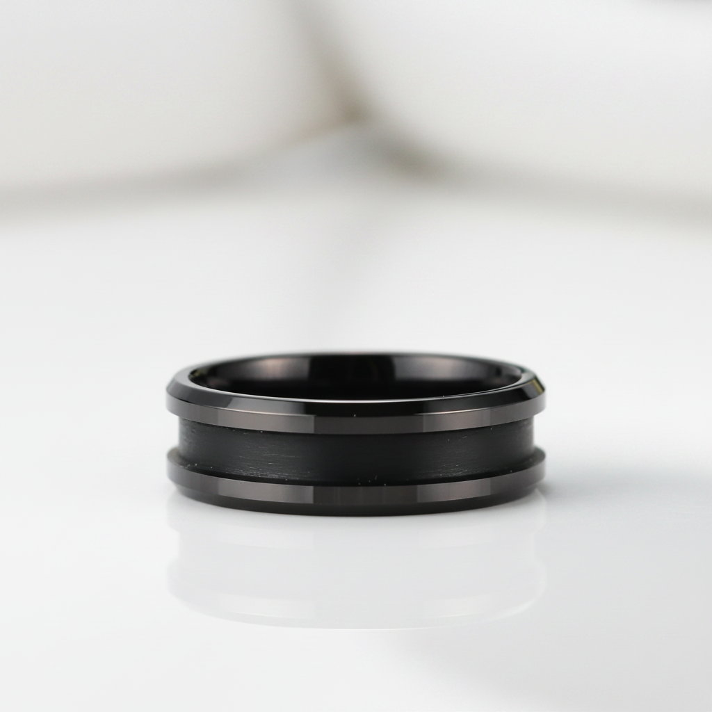 8mm Blank Center Tungsten Wedding Band - Evani Naomi Jewelry