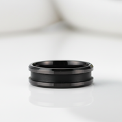 8mm Blank Center Tungsten Wedding Band - Evani Naomi Jewelry