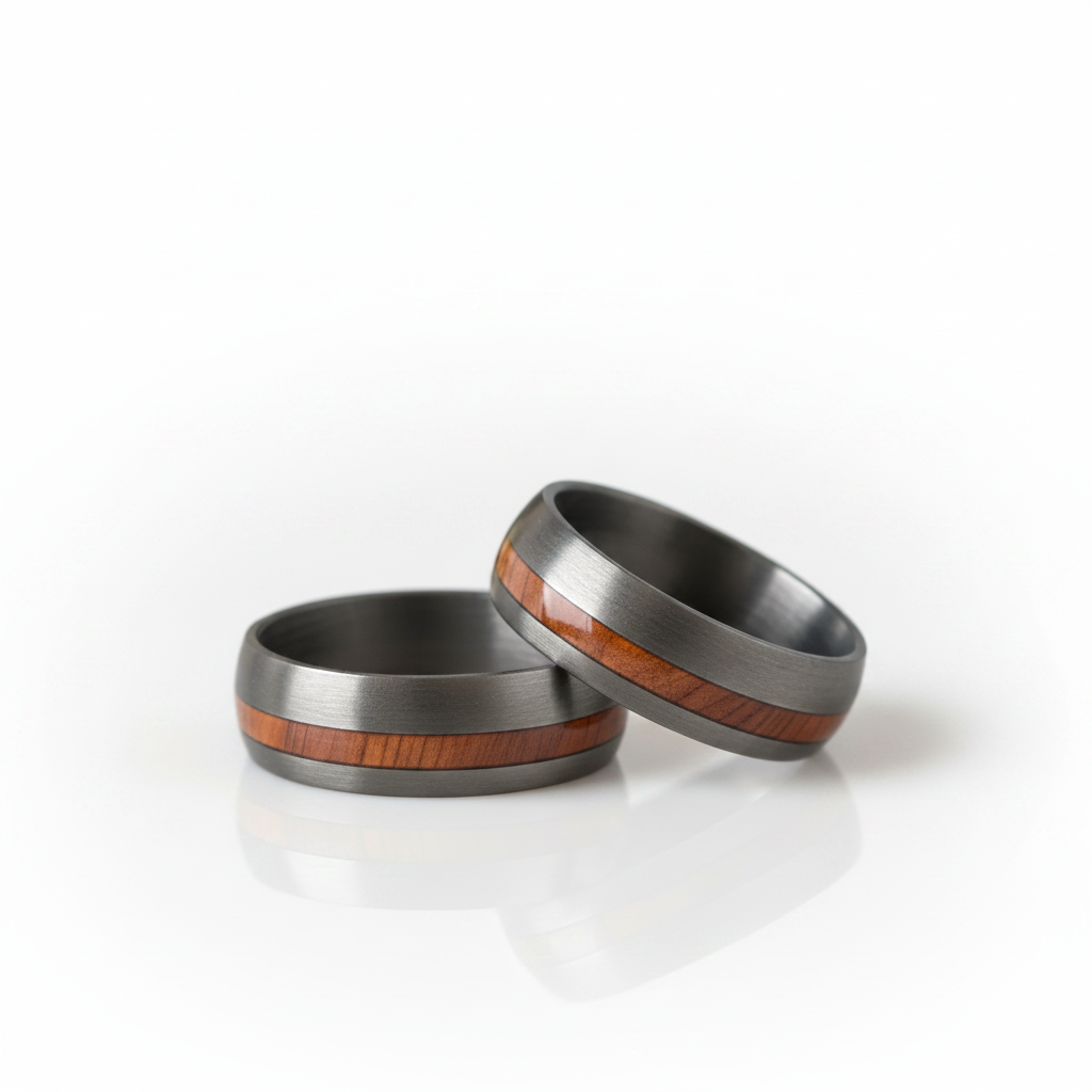 8mm Carbon Fiber Men's Band with Veneer Inlay - Evani Naomi Jewelry