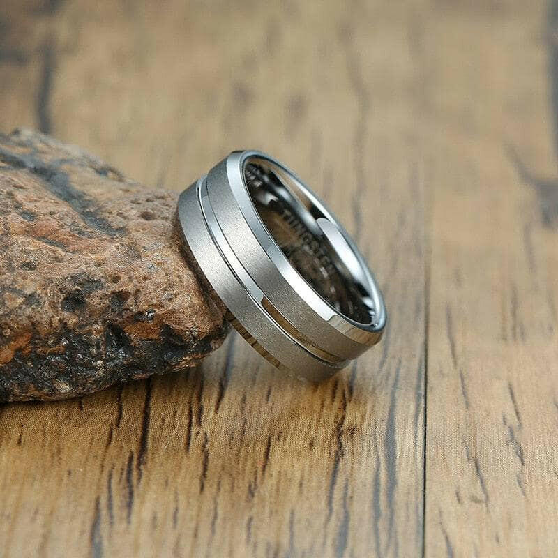 8mm Classic Tungsten Men's Wedding Band-Evani Naomi Jewelry