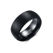 8mm Dome Black Punk Tungsten Men's Wedding Band-Evani Naomi Jewelry