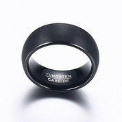 8mm Dome Black Punk Tungsten Men's Wedding Band-Evani Naomi Jewelry