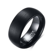 8mm Dome Black Punk Tungsten Men's Wedding Band-Evani Naomi Jewelry
