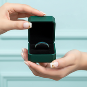 8mm Dome Titanium Men's Wedding Band with Opal Inlay - Evani Naomi Jewelry