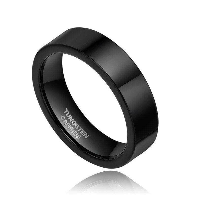 8mm Flat Black Tungsten Men's Wedding Band-Evani Jewelry