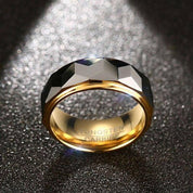 8mm Gold & Gray Tungsten Men's Wedding Band-Evani Naomi Jewelry