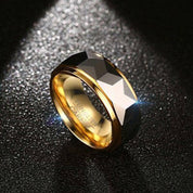 8mm Gold & Gray Tungsten Men's Wedding Band-Evani Naomi Jewelry