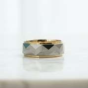 8mm Gold & Gray Tungsten Men's Wedding Band - Evani Naomi Jewelry