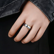 8mm Gold & Gray Tungsten Men's Wedding Band-Evani Naomi Jewelry