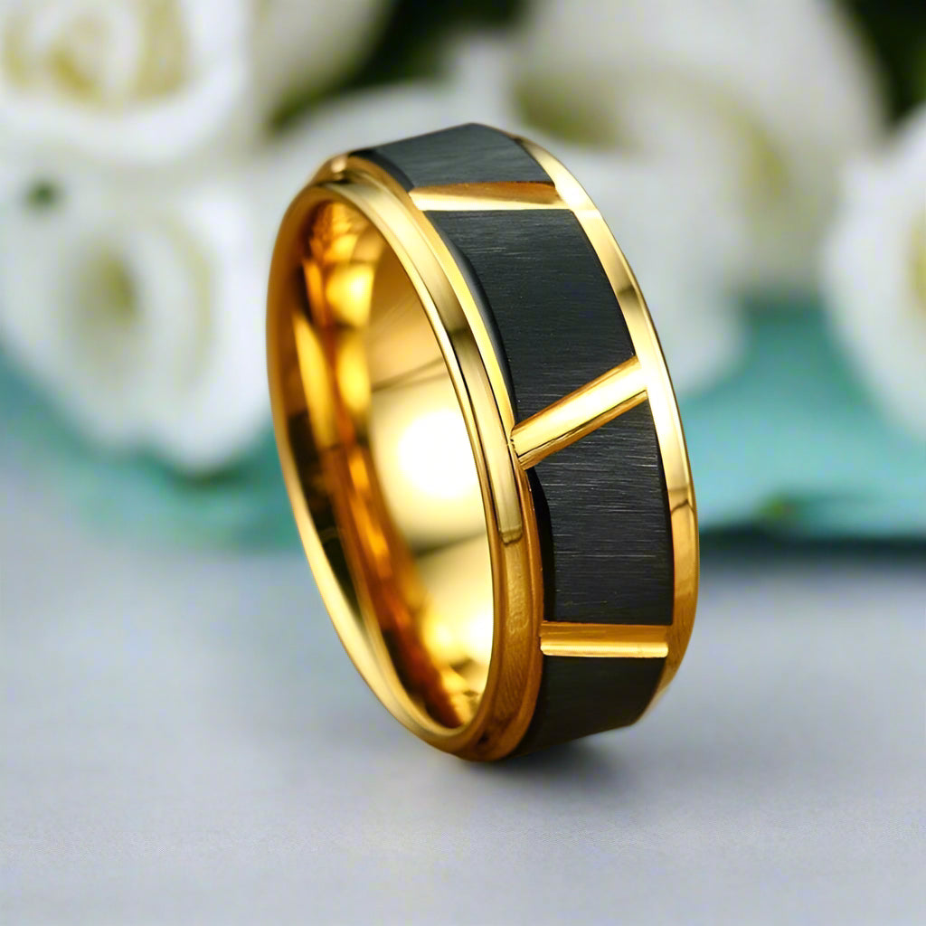 8mm Luxury Tungsten Men's Wedding Band-Evani Naomi Jewelry