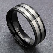 8mm Matte Black Men's Titanium Wedding Band-Evani Naomi Jewelry