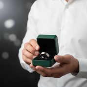 8mm Polished Edges Tungsten Wedding Band with Gold Stripe - Evani Naomi Jewelry