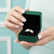 8mm Polished Edges Tungsten Wedding Band with Gold Stripe - Evani Naomi Jewelry