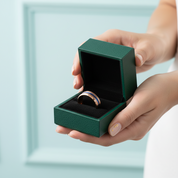 8mm Rose Gold Men's Tungsten Wedding Band with Blue Line - Evani Naomi Jewelry