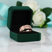 8mm Rose Gold Men's Tungsten Wedding Band with Brick Pattern - Evani Naomi Jewelry