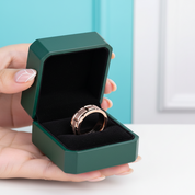 8mm Rose Gold Men's Tungsten Wedding Band with Brick Pattern - Evani Naomi Jewelry