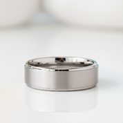 8mm Silver Brushed Tungsten Men's Wedding Band - Evani Naomi Jewelry