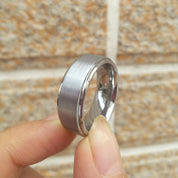 8mm Silver Brushed Tungsten Men's Wedding Band-Evani Naomi Jewelry