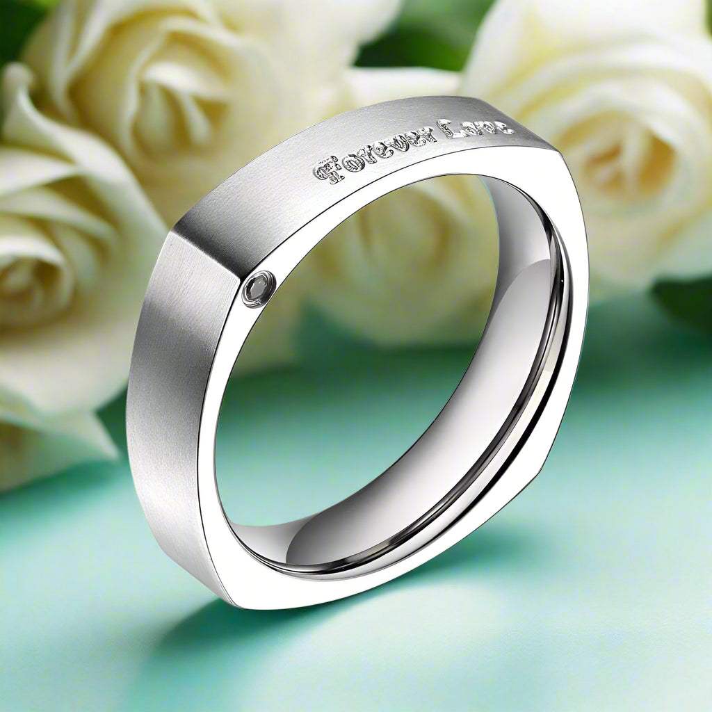 8mm Simple Domed Rose Gold Titanium Wedding Band-Evani Naomi Jewelry