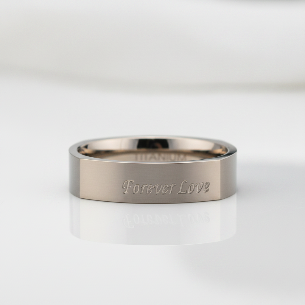 8mm Simple Domed Rose Gold Titanium Wedding Band - Evani Naomi Jewelry
