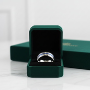 8mm Tungsten Carbide Men's Wedding Band with Thin Blue Line