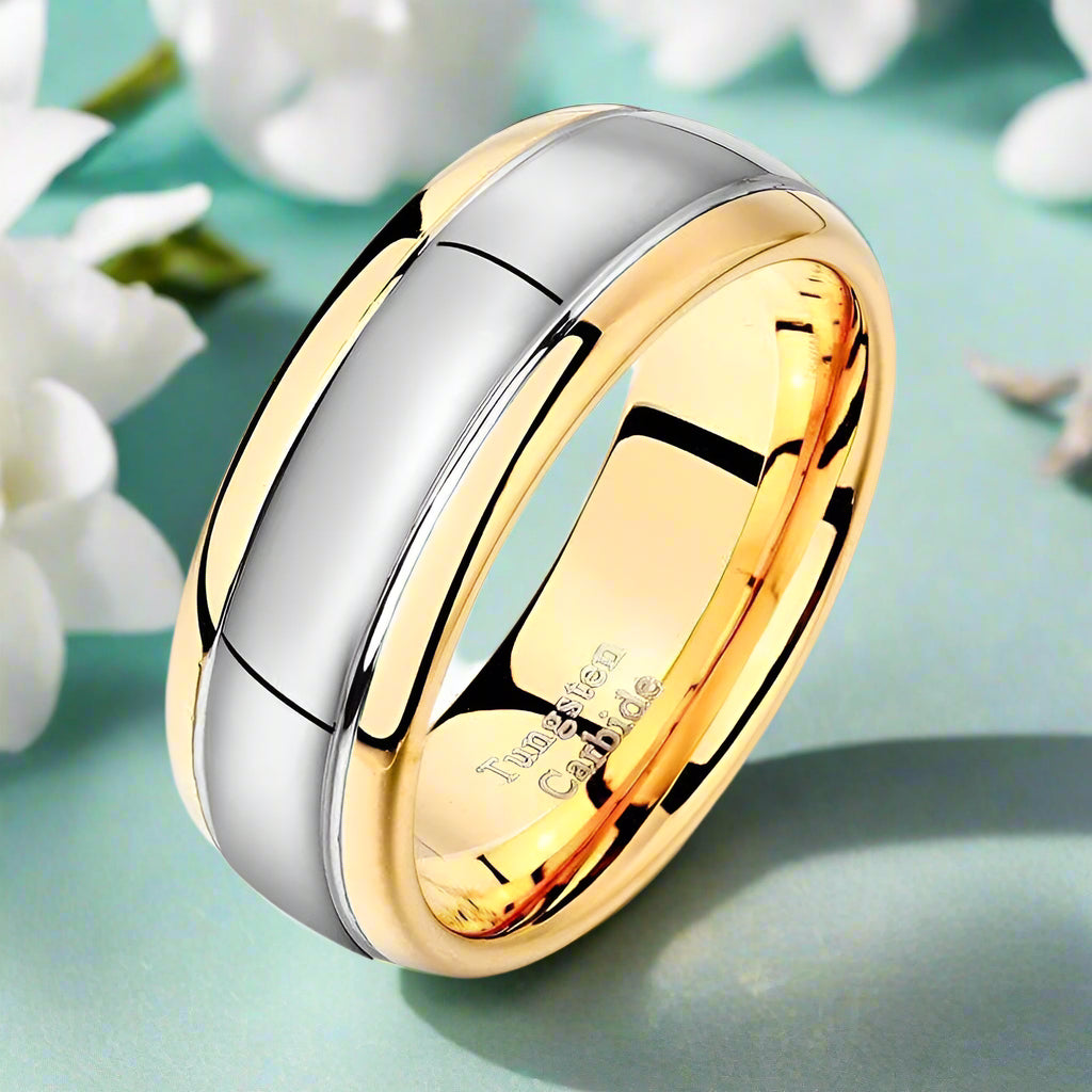 8mm Tungsten Carbide Men's Wedding Band-Evani Naomi Jewelry