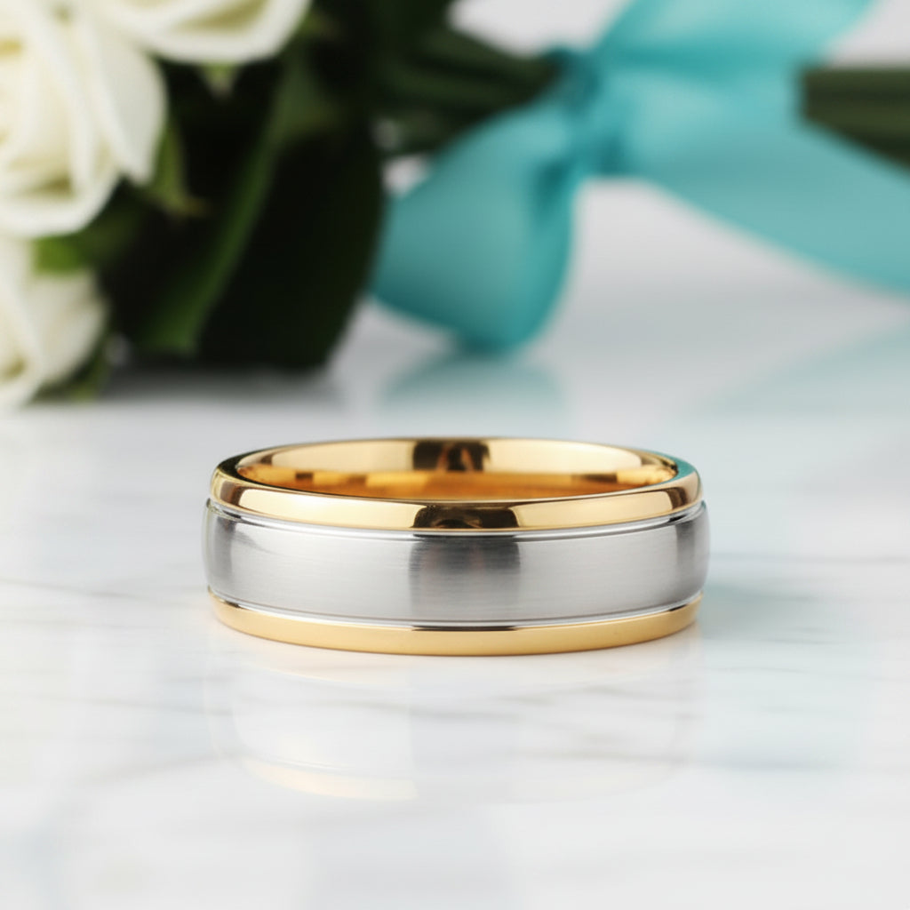 8mm Tungsten Carbide Men's Wedding Band-Evani Jewelry
