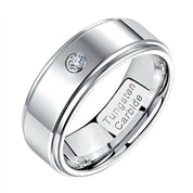 8mm Tungsten Diamond Ring Band-Evani Naomi Jewelry