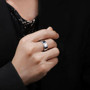 8mm Tungsten Diamond Ring Band-Evani Naomi Jewelry