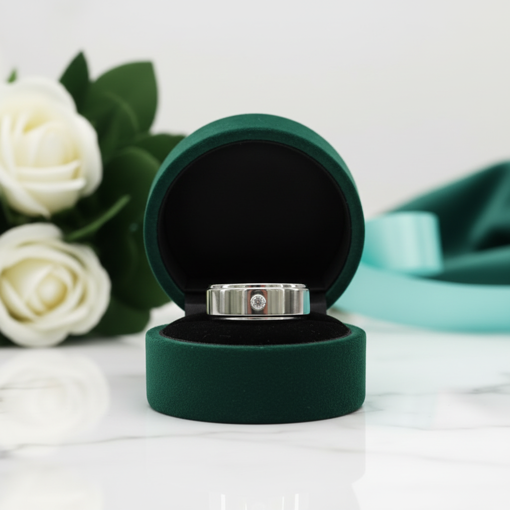 8mm Tungsten Diamond OptionRing Band - Evani Naomi Jewelry