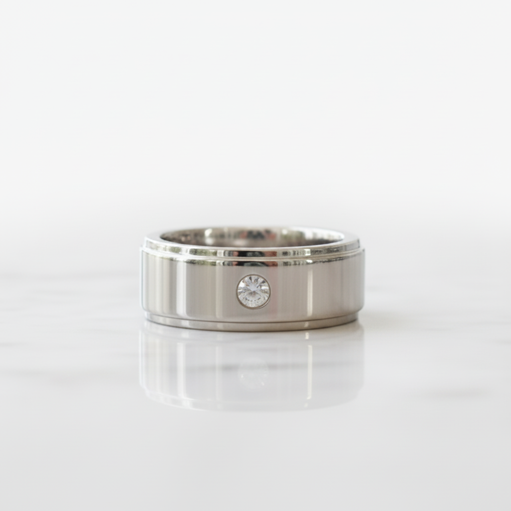 8mm Tungsten Diamond OptionRing Band - Evani Naomi Jewelry