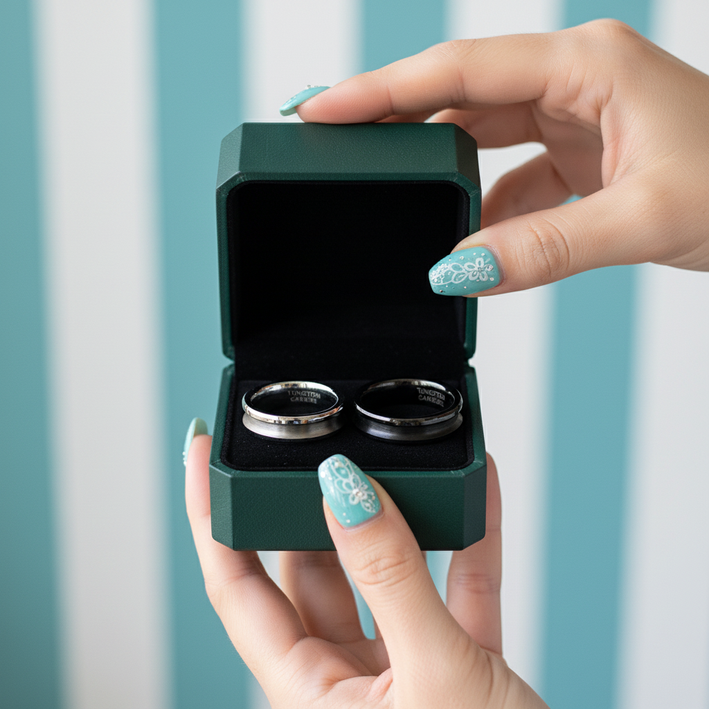 8mm Tungsten Men's Wedding Band with Blank Inlay - Evani Naomi Jewelry