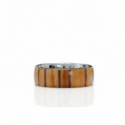 8mm Tungsten Men's Wedding Band with Wood Inlay - Evani Naomi Jewelry