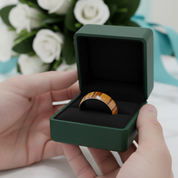 8mm Tungsten Men's Wedding Band with Wood Inlay - Evani Naomi Jewelry