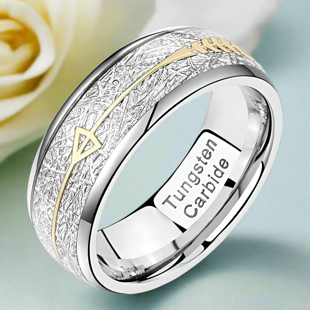 8mm Tungsten Unique Design Men's Wedding Band-Evani Naomi Jewelry