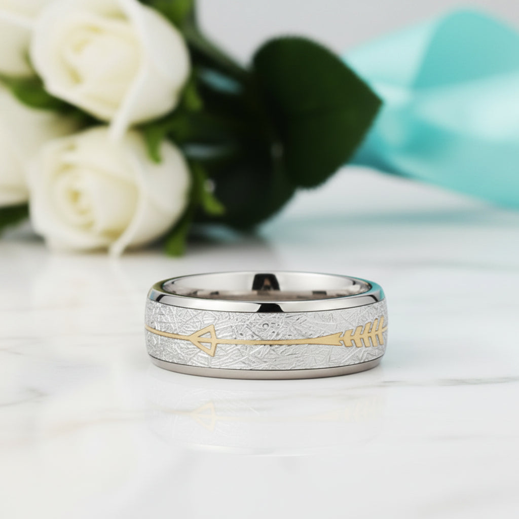 8mm Tungsten Unique Design Men's Wedding Band-Evani Jewelry
