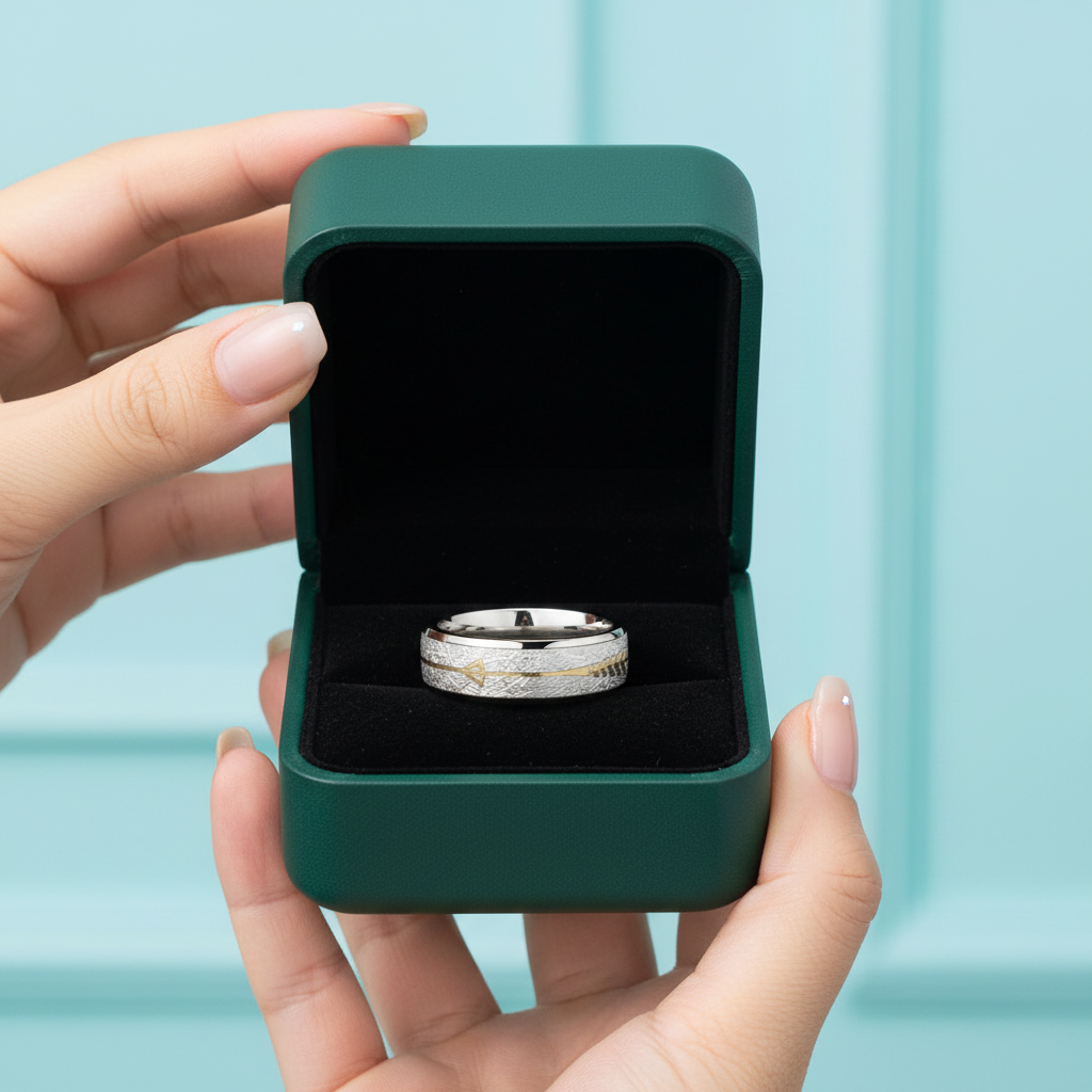 8mm Tungsten Unique Design Men's Wedding Band - Evani Naomi Jewelry