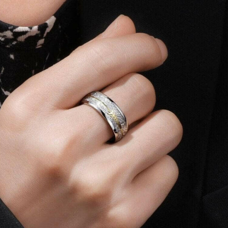 8mm Tungsten Unique Design Men's Wedding Band-Evani Naomi Jewelry