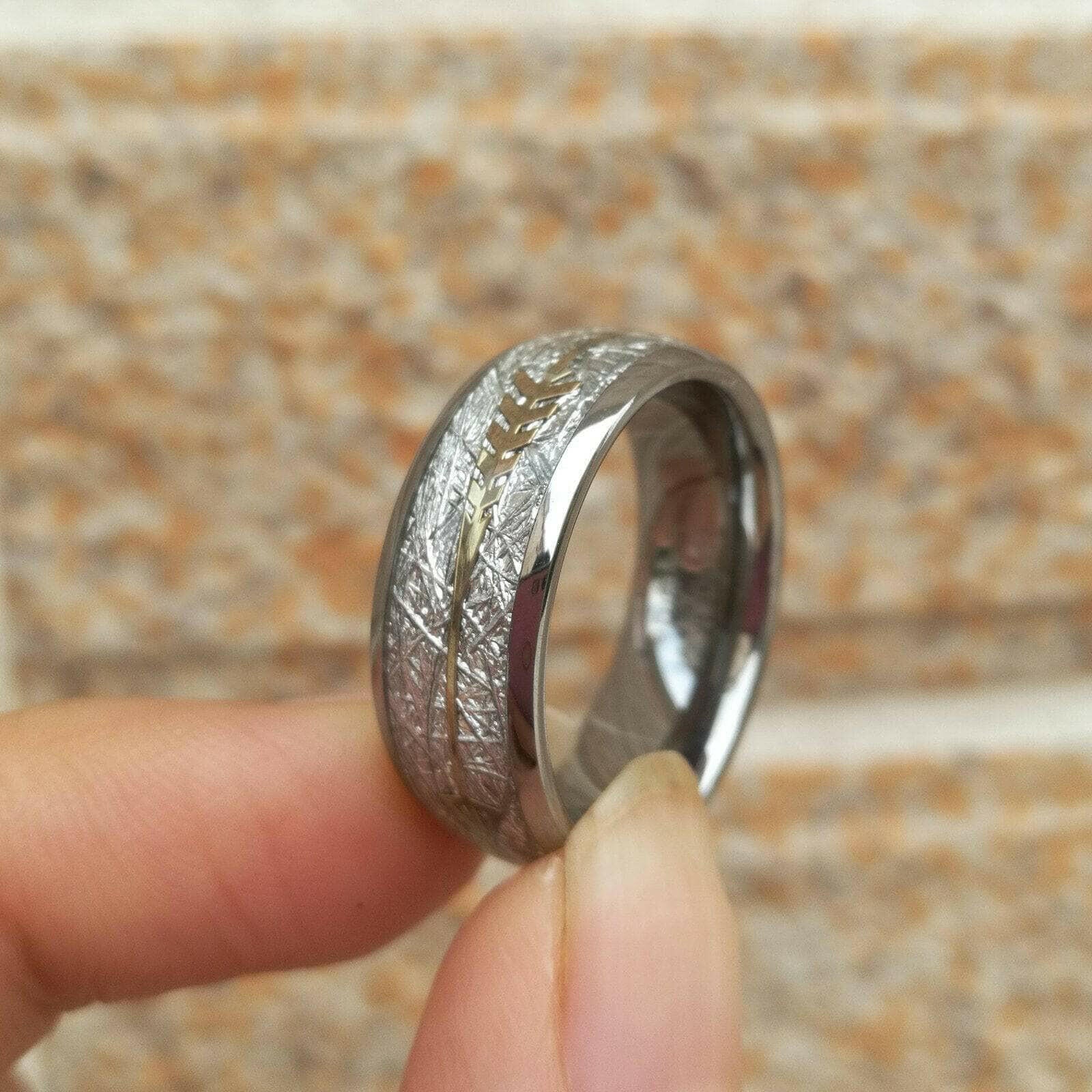 8mm Tungsten Unique Design Men's Wedding Band-Evani Naomi Jewelry