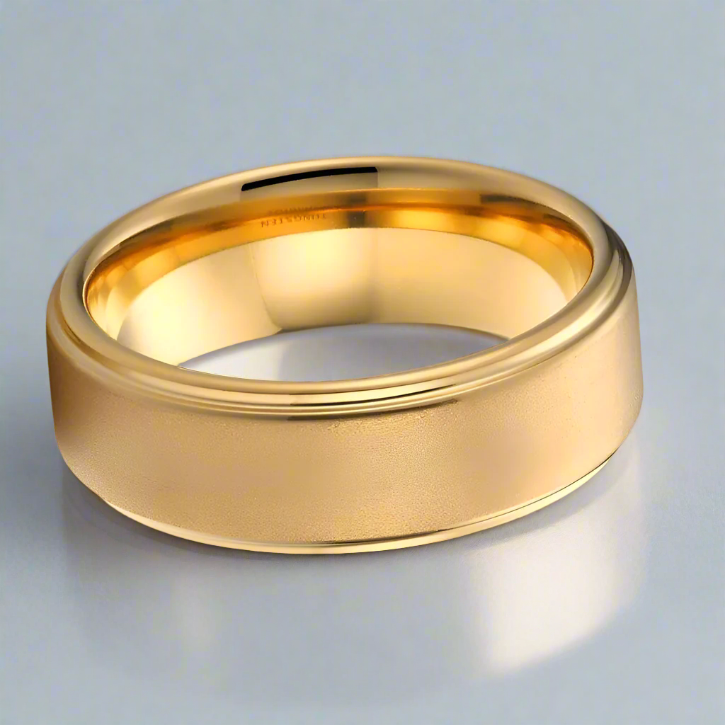 8mm Tungsten Wedding Band with Sandblasting Finish-Evani Naomi Jewelry