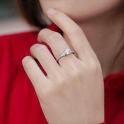 Adjustable 14k White Gold Diamond Engagement Ring-Evani Naomi Jewelry