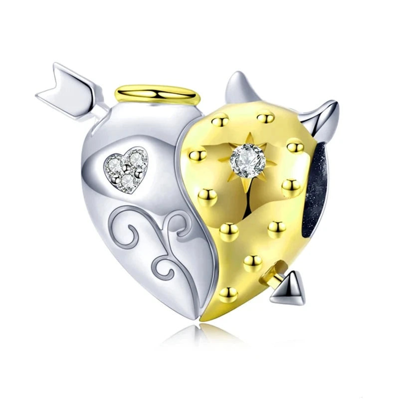 Angel and Devil Heart Shaped Charm-Evani Jewelry